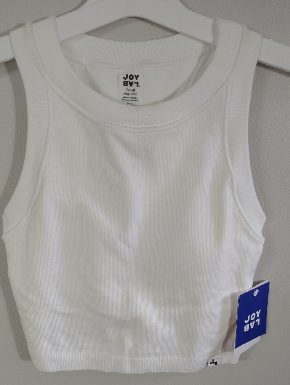 JoyLab White Ribbed Cropped Tank - Picture 2 of 7